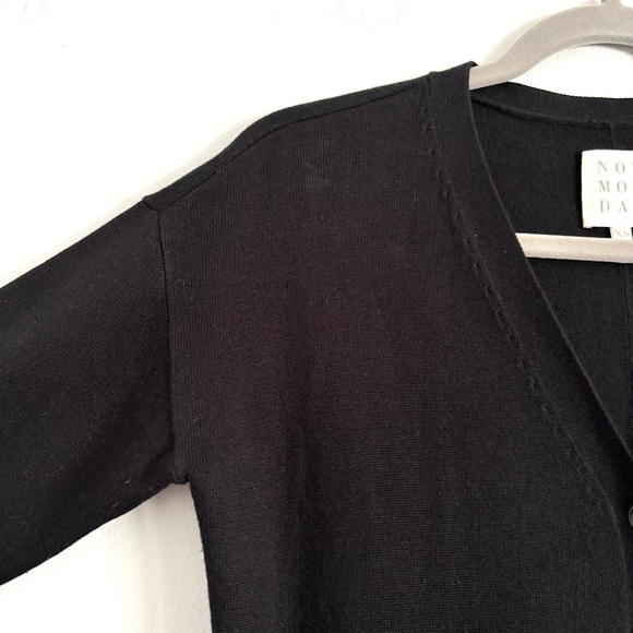 Not Monday Black Long Sleeve Cardigan Button Front Linen Silk Blend Women’s XS - Picture 6 of 10